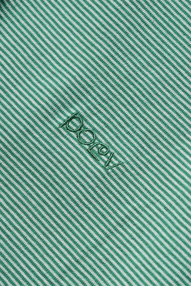 POEV - 반소매 티셔츠 - Two-tone Striped T-shirt - Green