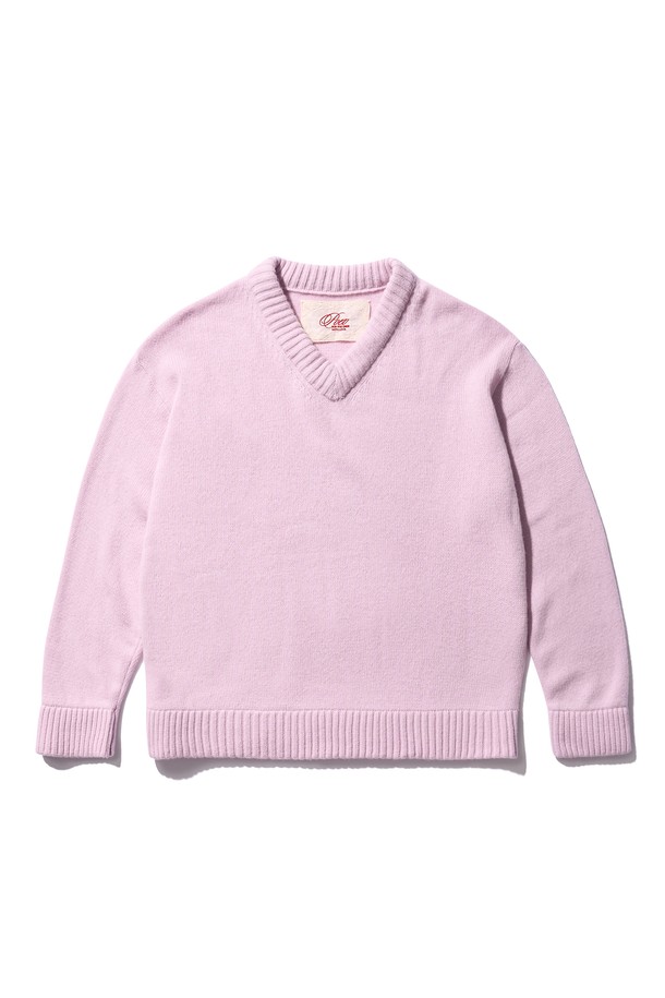 POEV - 스웨터 - 90’s V-neck Cashmere Knit - Light Pink