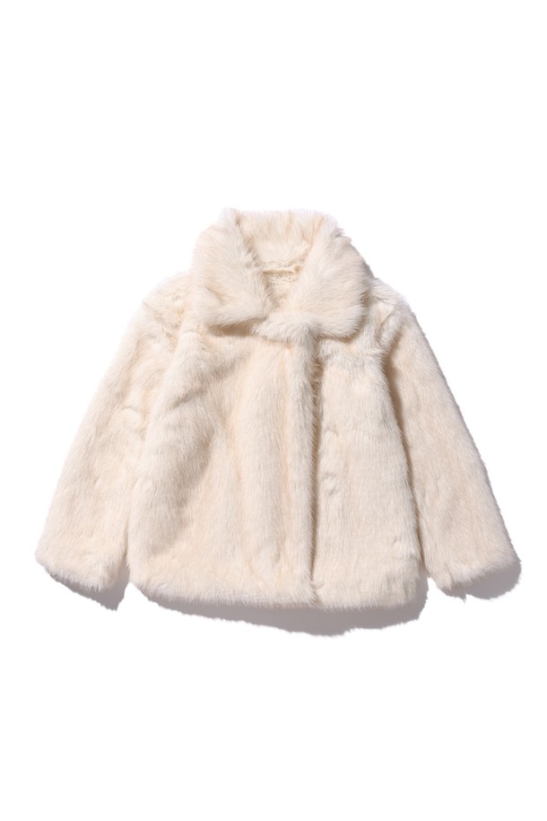 POEV - 코트 - Vintage Two-tone Fur Jacket - Ivory