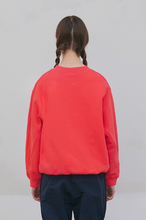 POEV - 스웻셔츠 - Lace Applique Sweatshirt - Bright Red