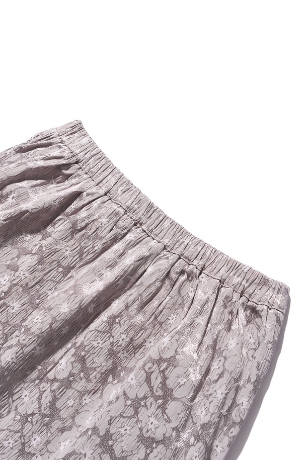 POEV - 미디스커트 - Jacquard Frill Skirt - Silver Beige