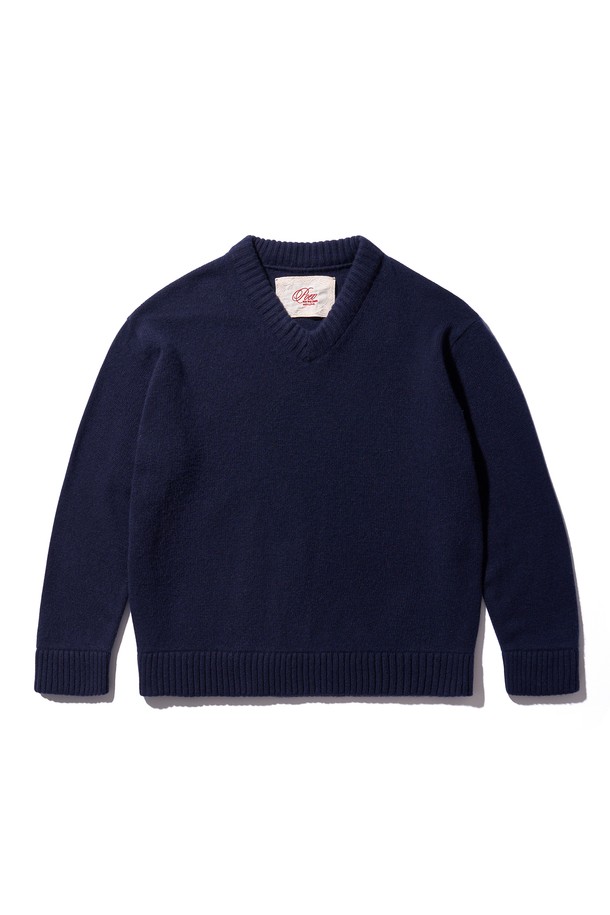 POEV - 스웨터 - 90’s V-neck Cashmere Knit - Navy