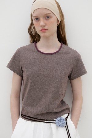 Two-tone Striped T-shirt - Burgundy