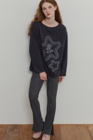 Hazy Pattern Leggings Pants - Charcoal