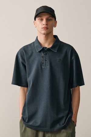 피그먼트 메탈 PQ 반팔티셔츠 (NAVY)