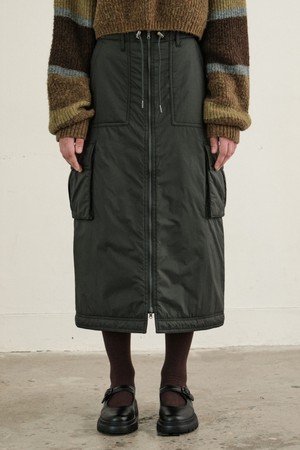 여성 패딩 카고 스커트 (KHAKI)