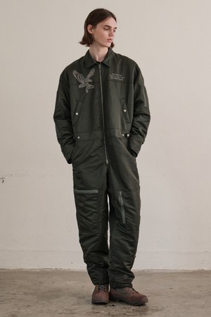 [힐리먼트] 파일럿 패딩 점프수트 (CHARCOAL)_GREEN-a