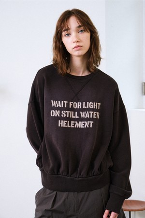 여성 피그먼트 크롭 맨투맨 (D/BROWN)