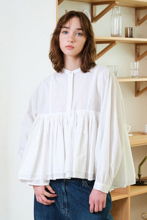 여성 레이어 블룸 셔츠 (WHITE)