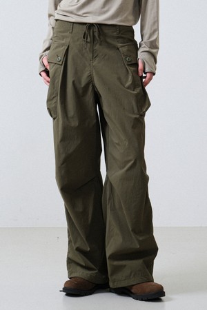 여성 카고 와이드 팬츠 (KHAKI)