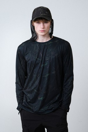 [힐리먼트] 공용 엣지 포켓 긴팔 티셔츠 (LEAF CAMO)_KHAKI-a