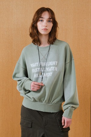 [힐리먼트] 여성 피그먼트 크롭 맨투맨 (L/KHAKI)_KHAKI-a