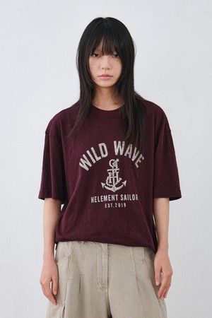 웨이브 앵커 반팔티 (BURGUNDY)
