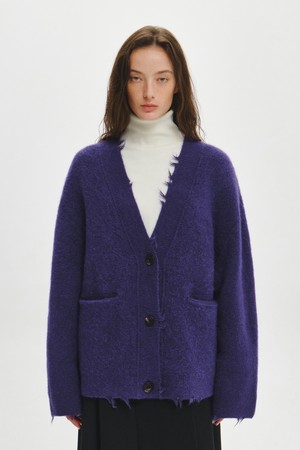 여성 빈티지 카모 가디건 (PURPLE)
