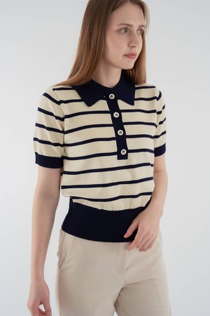 Stripe knit_Navy