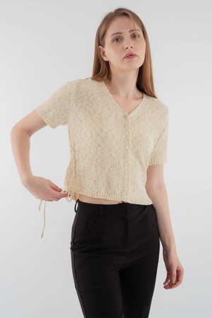 String boucle cardigan_L.Beige