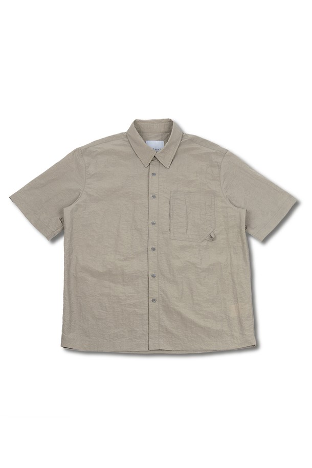 MUDSALT - 반팔셔츠 - NYLON LOOP HALF SHIRTS BEIGE