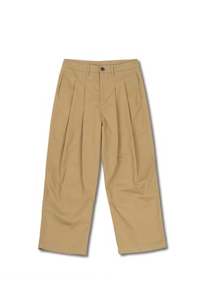 TWO TUCK WIDE CHINO PANTS BEIGE