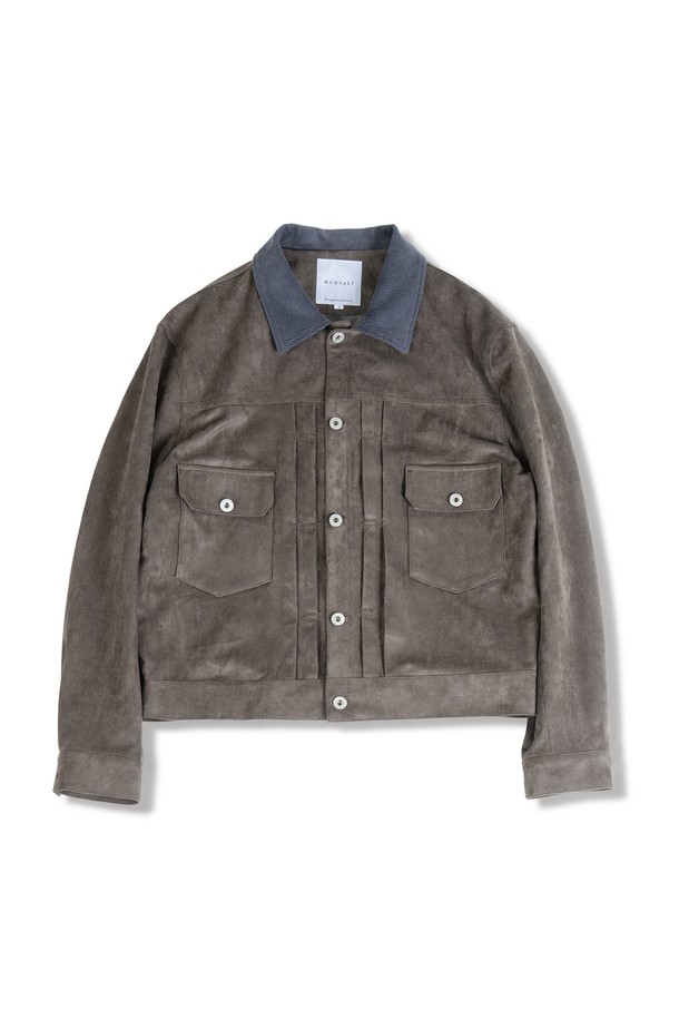 MUDSALT - 블루종/점퍼 - SUEDE TRUCKER JACKET Type2. CHARCOAL