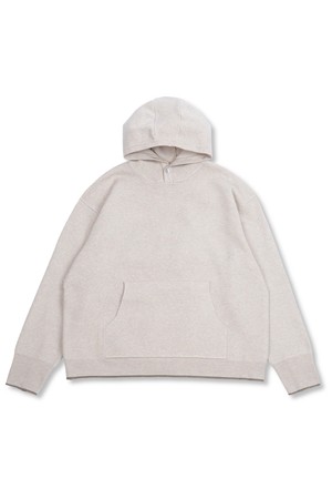 SHELL BUTTON KNIT HOOD OATMEAL