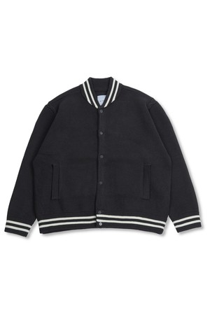 MODAL VARSITY KNIT CARDIGAN CHARCOAL