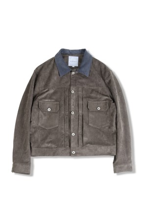 SUEDE TRUCKER JACKET Type2. CHARCOAL