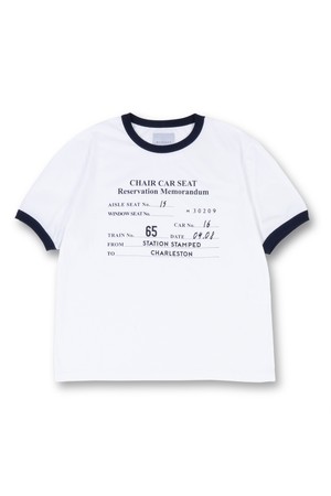 CHARLESTON RINGER T-SHIRTS WHITE(NAVY)