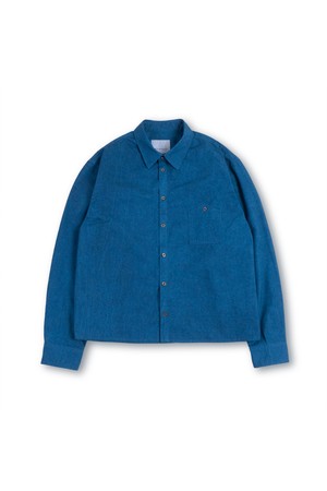 WASHING CROP WORK SHIRTS BLUE