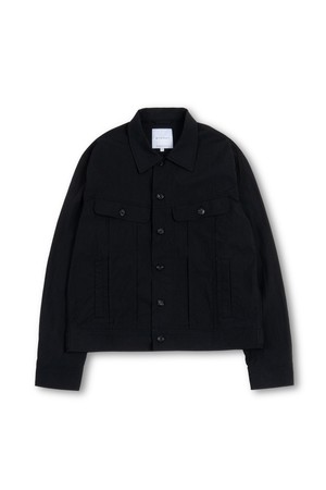 SEERSUCKER TRUCKER JACKET BLACK