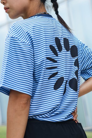 Stripe border Tee Blue