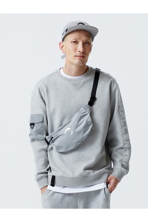 남성 우븐 슬링백 크루넥 골프 스웨트셔츠 그레이_GREY-a
