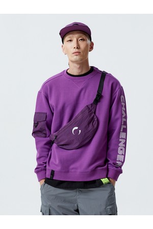 남성 우븐 슬링백 크루넥 골프 스웨트셔츠 퍼플_PURPLE-a