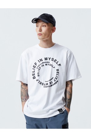 남성 면 레터링 골프 반팔티셔츠 화이트_WHITE-a