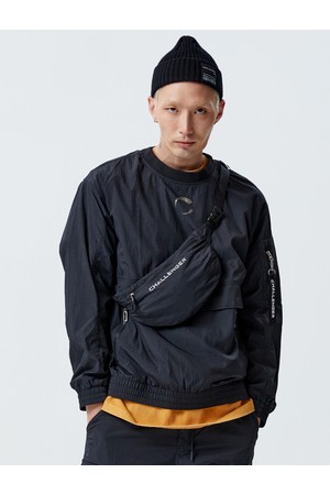 남성 우븐 포켓 저지 후드 골프 점퍼 블랙_BLACK-a