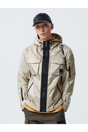 남성 타이백 풀집업 후드 골프 바람막이 골드_GOLD-a