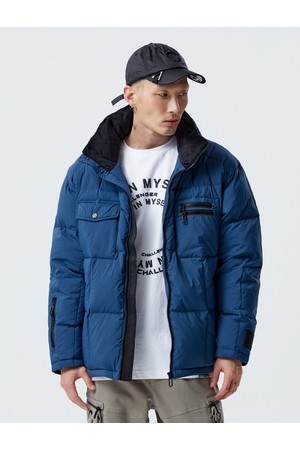 남성 구스다운 풀집업 골프 점퍼 블루_BLUE-a