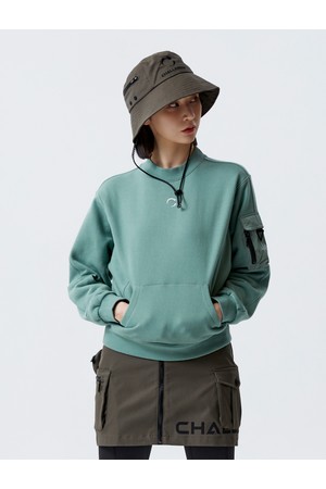 여성 캥거루 포켓 크루넥 골프 스웨트셔츠 민트_GREEN-a