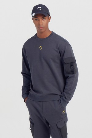 남성 백 프린트 저지 골프 스웨트티셔츠 차콜_GREY-a