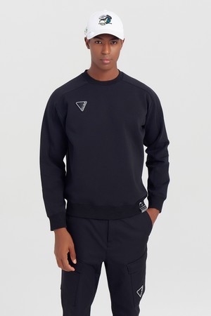 남성 빅 로고 골프 스웨트셔츠 블랙_BLACK-a