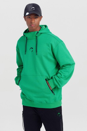 남성 백 프린트 저지 골프 후디티셔츠 그린_GREEN-a