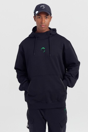 남성 백 프린트 저지 골프 후디티셔츠 블랙_BLACK-a