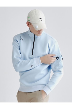 남성 우븐 포켓 아노락 골프 티셔츠 스카이블루_BLUE-a