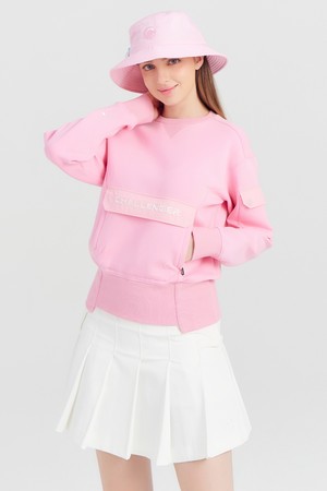 여성 캥거루 포켓 골프 스웨트셔츠 라이트핑크_PINK-a