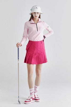 여성 벨트백 플리츠 골프 스커트 핫핑크_PINK-a