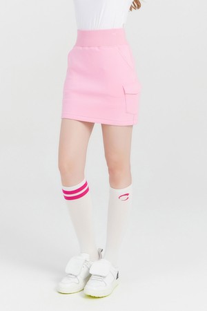 여성 아웃포켓 밴딩 저지 골프 스커트 라이트핑크_PINK-a