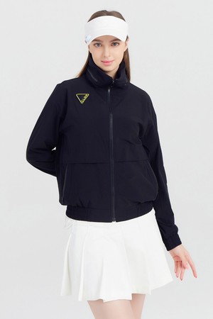 여성 빅 로고 루즈핏 골프 점퍼 블랙_BLACK-a