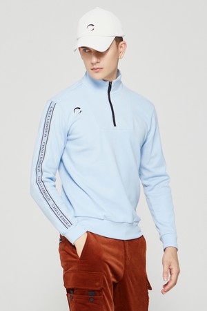 남성 기모 반집업 골프 티셔츠 스카이블루_BLUE-a