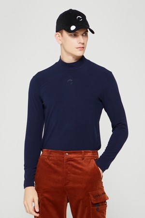 남성 솔리드 목넥 골프 이너티셔츠 다크블루_NAVY-a