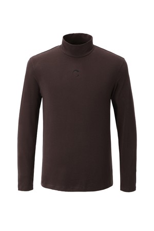 남성 솔리드 목넥 골프 이너티셔츠 브라운_BROWN-a