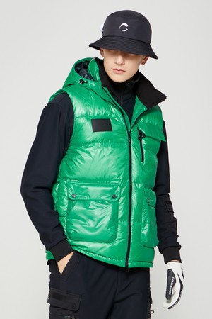 남성 헝가리 구스다운 패딩 골프 베스트 그린_GREEN-a